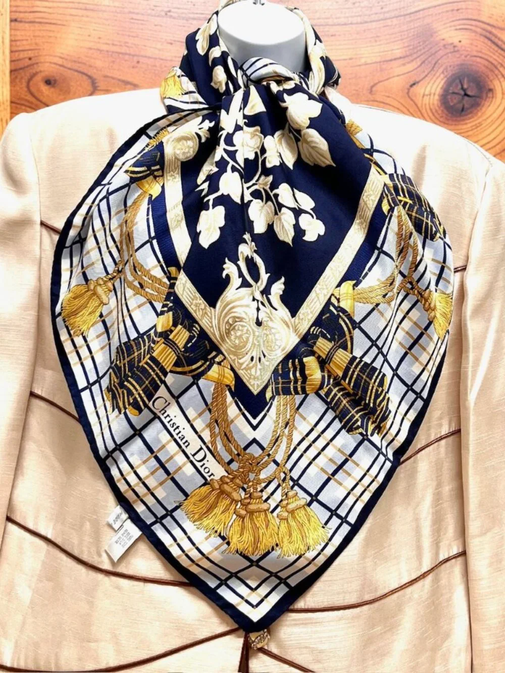 Christian Dior Pour  Silk Scarf Satin 35